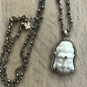 Pave crystal Buddha necklace